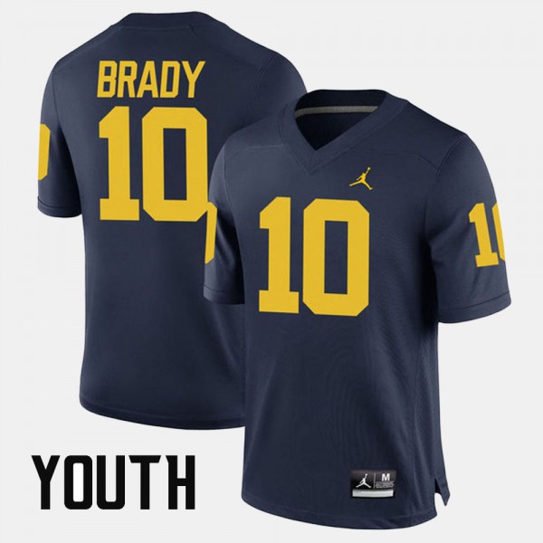 University of Michigan #10 Kids Tom Brady Jersey Navy Alumni Football Game Alumni